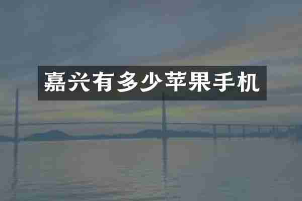 嘉兴有多少苹果手机