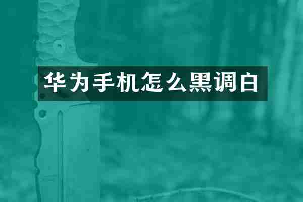 华为手机怎么黑调白