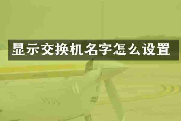 显示交换机名字怎么设置