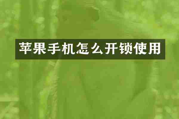 苹果手机怎么开锁使用