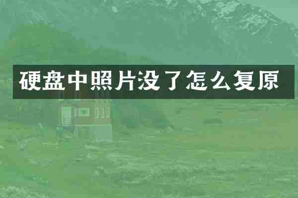 硬盘中照片没了怎么复原