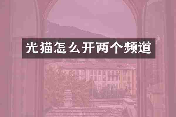 光猫怎么开两个频道