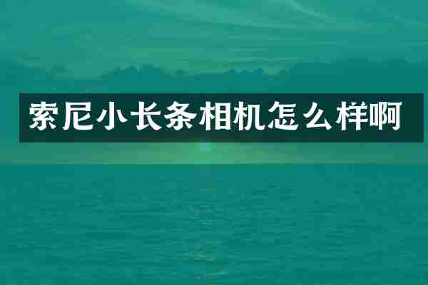 索尼小长条相机怎么样啊