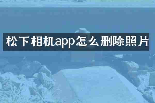 松下相机app怎么删除照片
