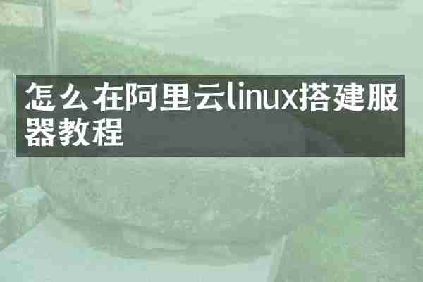 怎么在阿里云linux搭建服务器教程