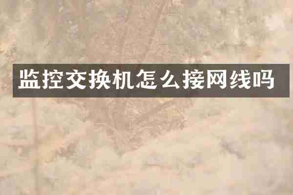 监控交换机怎么接网线吗