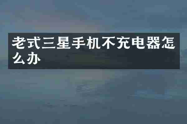 老式三星手机不充电器怎么办
