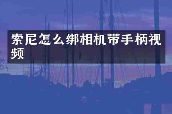 索尼怎么绑相机带手柄视频