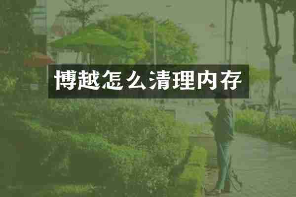 博越怎么清理内存