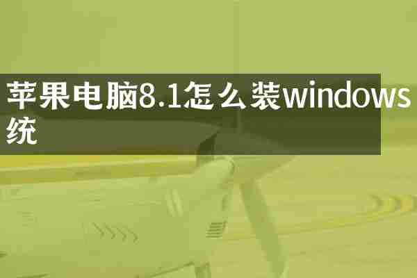 苹果电脑8.1怎么装windows系统
