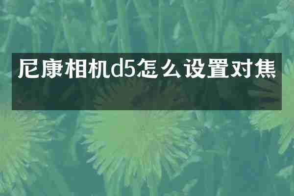 尼康相机d5怎么设置对焦点