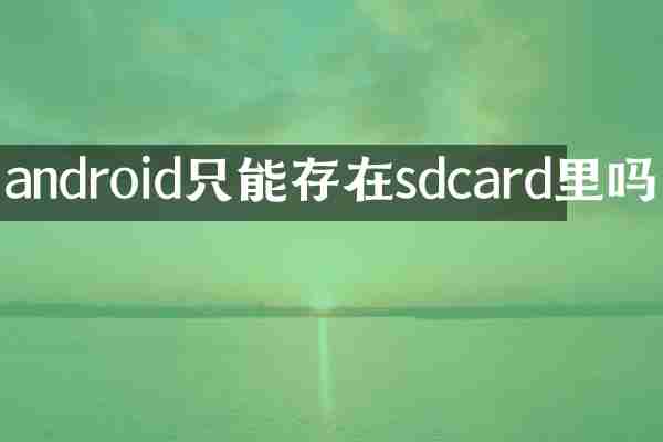 android只能存在sdcard里吗