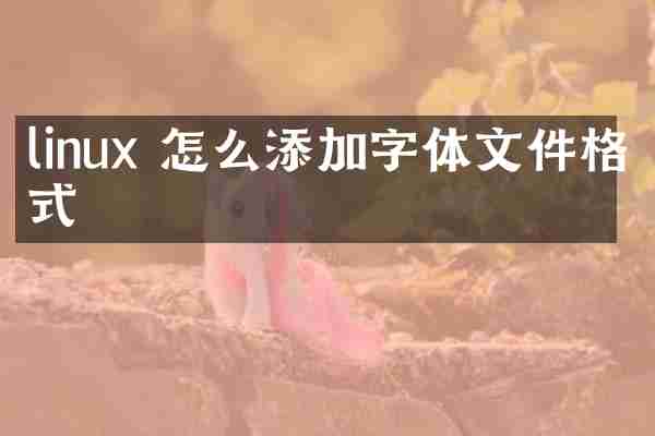 linux 怎么添加字体文件格式