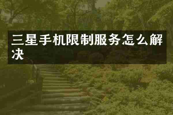 三星手机限制服务怎么解决