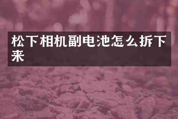 松下相机副电池怎么拆下来