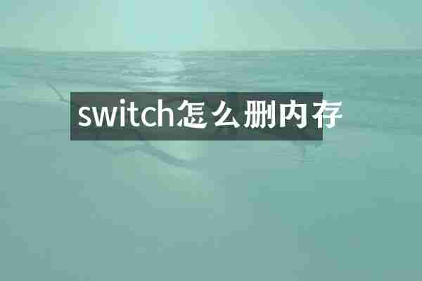 switch怎么删内存