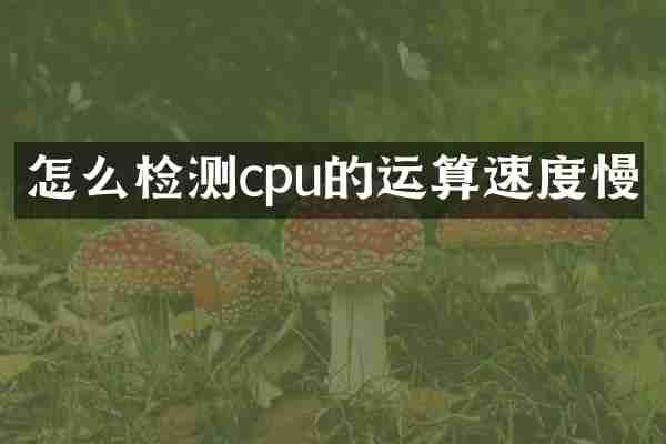 怎么检测cpu的运算速度慢