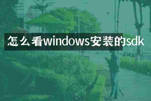 怎么看windows安装的sdk