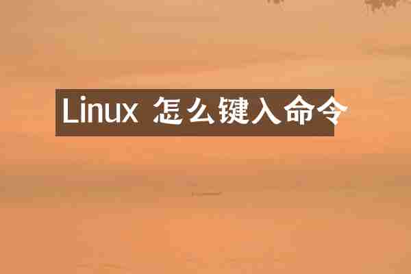 Linux 怎么键入命令