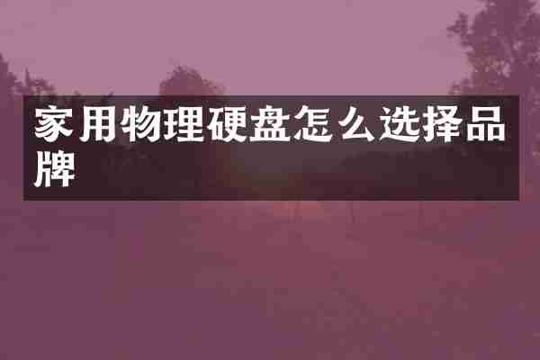家用物理硬盘怎么选择品牌