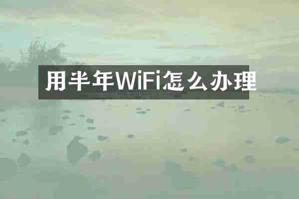 用半年WiFi怎么办理