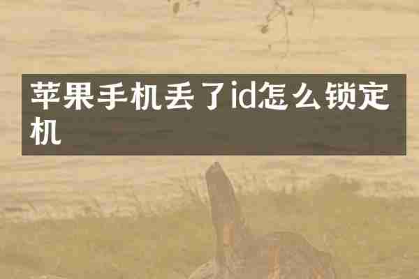 苹果手机丢了id怎么锁定手机