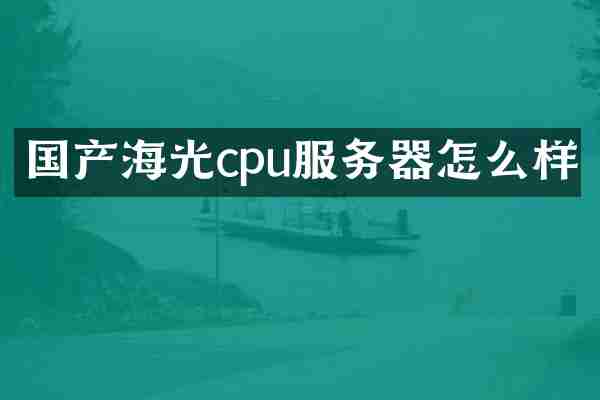 国产海光cpu服务器怎么样