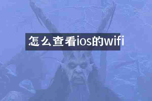 怎么查看ios的wifi