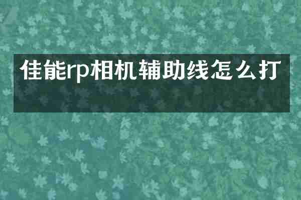 佳能rp相机辅助线怎么打开