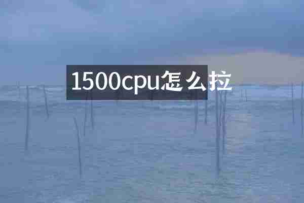 1500cpu怎么拉