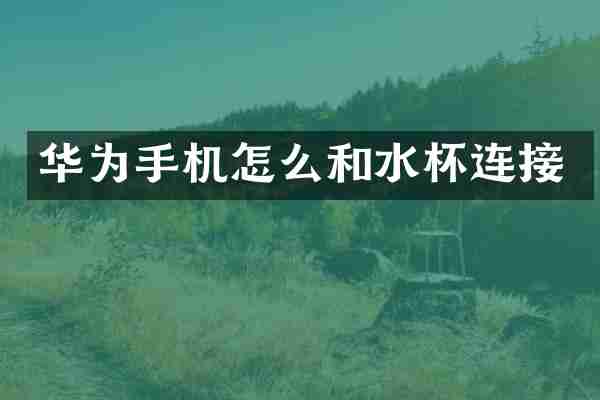 华为手机怎么和水杯连接