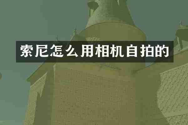 索尼怎么用相机自拍的
