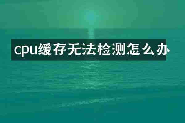 cpu缓存无法检测怎么办