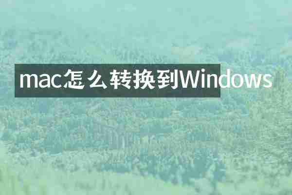 mac怎么转换到Windows