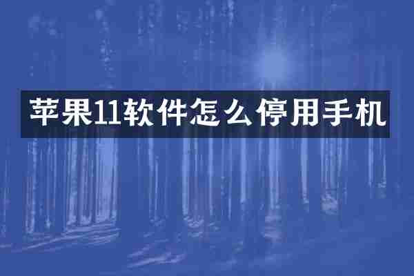 苹果11软件怎么停用手机