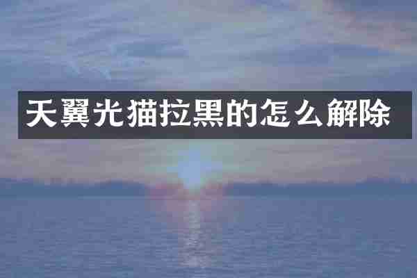 天翼光猫拉黑的怎么解除