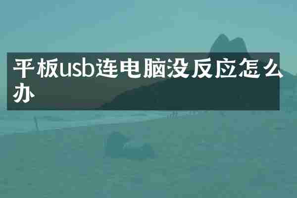 平板usb连电脑没反应怎么办