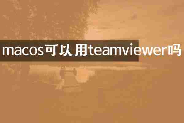 macos可以用teamviewer吗