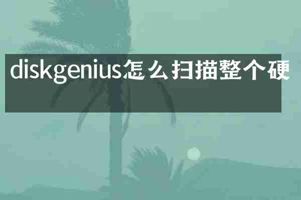 diskgenius怎么扫描整个硬盘
