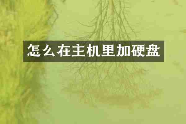 怎么在主机里加硬盘