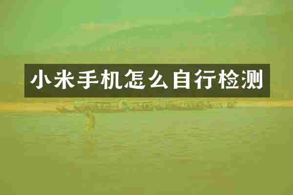小米手机怎么自行检测