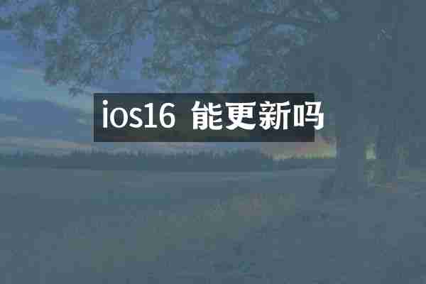 ios16 能更新吗