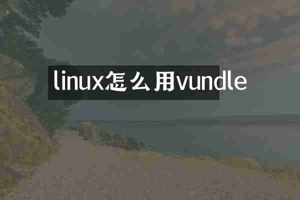 linux怎么用vundle