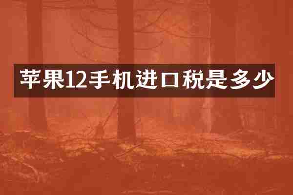 苹果12手机进口税是多少