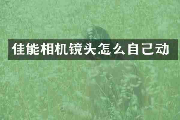 佳能相机镜头怎么自己动