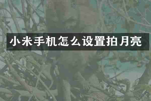 小米手机怎么设置拍月亮