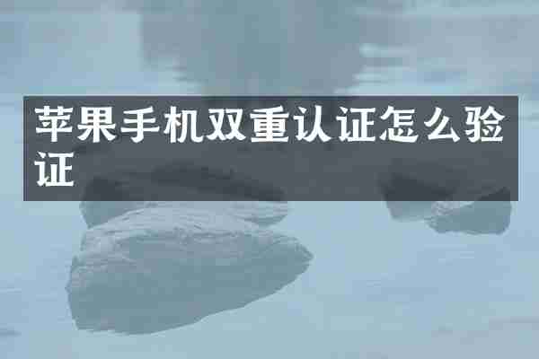 苹果手机双重认证怎么验证
