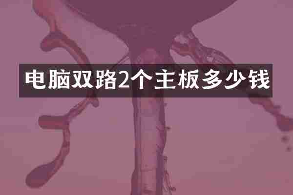 电脑双路2个主板多少钱