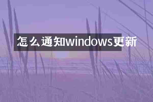 怎么通知windows更新