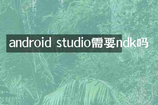 android studio需要ndk吗